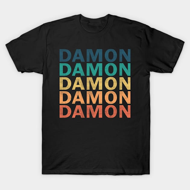 Damon Name T Shirt - Damon Vintage Retro Name Gift Item Tee T-Shirt by henrietacharthadfield